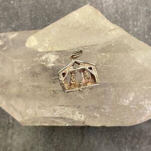 Estate Silver Nativity Bracelet Charm